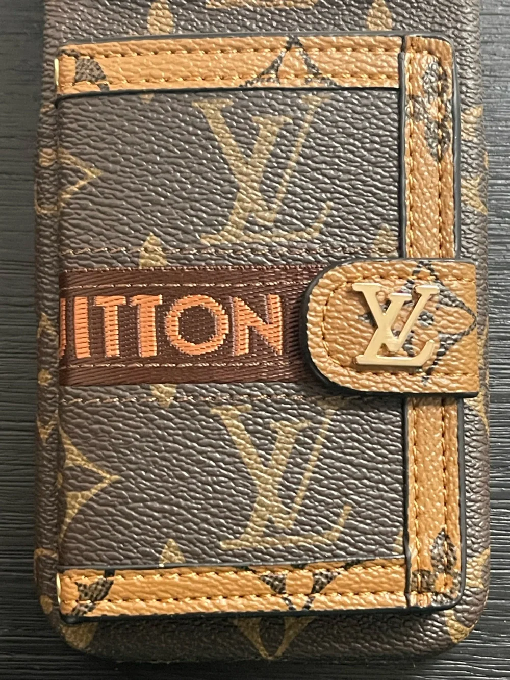 iPhone 17 pro max Brown and Tan Cardholder crossbody Phone Case